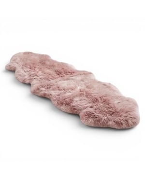 Echter Schaffell Rosa Pink Doppel Natürlicher, flauschiger seidiger, weicher echter Wollteppich
