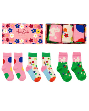 Happy Socks 3er-Pack Multicolor Blumen Geschenkset