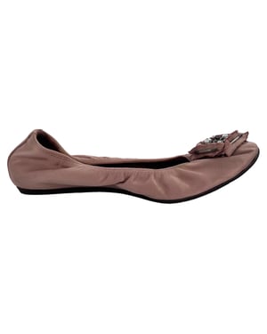 Lanvin Verzierte Ballettschuhe aus pinkfarbenem Satin