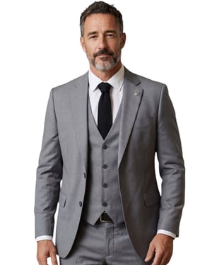Herrengrau Herren 3-teiliger formeller klassischer Arbeitsanzug – IM30