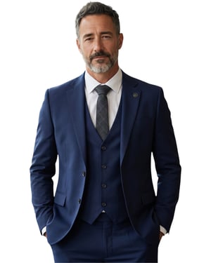 Herren Navy Herren 3-teiliger formeller klassischer Arbeitsanzug – IM30