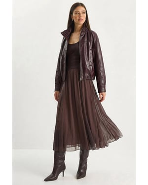 Hochtaillierte A-Linie Chiffon Maxi-Rock