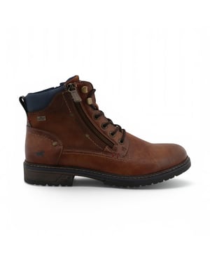 Mustang Herren braune Kunstleder-Winter-Schnürstiefel – M0031006