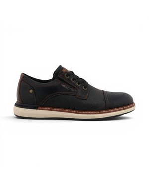 Mustang Herren Schwarze Kunstleder-Freizeitschuhe für den Außenbereich – M0141002