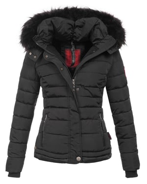 Navahoo Damen Winterjacke Chloe – Tailliert, Mit Abnehmbarer Kapuze & Edlem Kunstfell