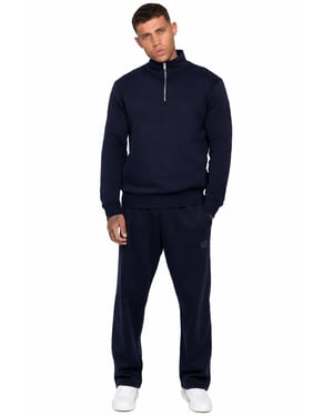 Enzo Milano Trainingsanzug für Herren mit Half-Zip-Sweatshirt - Marineblau