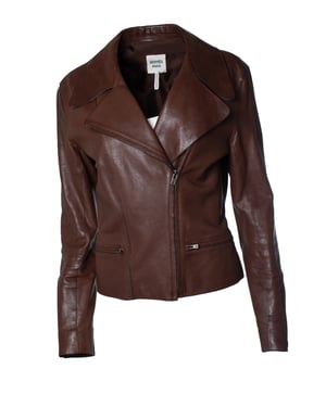 Hermès, braune Bikerjacke aus Leder.