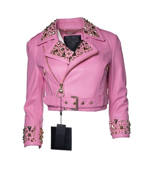 Philipp Plein, Pink Disney verkürzte Lederbikerjacke