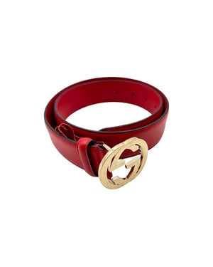Gucci Ledergürtel mit ineinandergreifender Schnalle