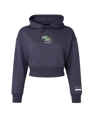 Puma x HYROX Damen Dunkelgrauer Cropped Hoodie