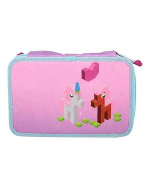 Lego Iconic Glitzer 3-schichtiger Kinder-Rosa Federmäppchen mit Inhalt