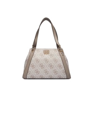 Guess Schultertasche Dunkel Taupe Logo