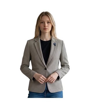 Damen-Tweed-Tailored Fit Blazer Woll-Blend-Formeljacke – Kyoto