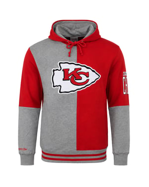 Mitchell & Ness NFL Kansas City Chiefs Farbgegliederter Herren Hoodie Grau/Rot