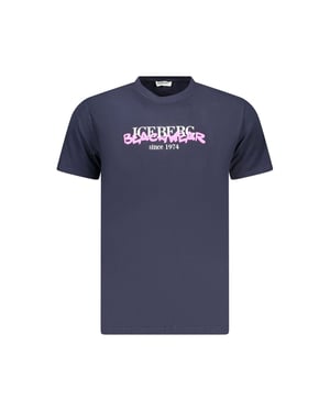 Ice Iceberg Beachwear Logo Marineblaues T-shirt