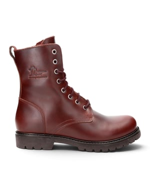 Panama Jack Wasserdichte warme Schnürstiefel aus bordeauxrotem Leder für Damen - Frisia-B45