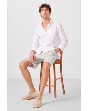 Tommy Life Herren-Chino-Shorts im Regular Fit - Hellgrau