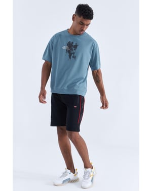 Herren gestreifte Jersey-Shorts
