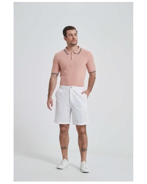William de Faye – Leinenshorts – weiß