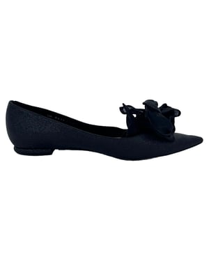Dior Ballerinas mit Rosenverzierungen in Schwarz und Glitzer