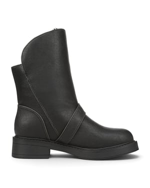 Blowfish Malibu Damen Winter-Bikerstiefel aus schwarzem Kunstleder - Venice-Cozy