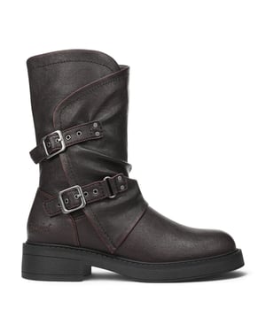 Blowfish Malibu Damen halbhohe Bikerstiefel aus weinrotem Kunstleder - Venice-2