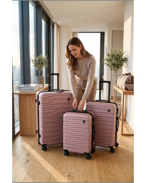 Harthülle Roségold 8-Rad Gepäckstück Reisekoffer - Vespera