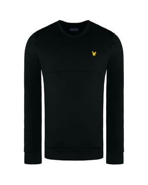 Lyle & Scott V-Ausschnitt Colour Block Midlay Schwarzer Pullover