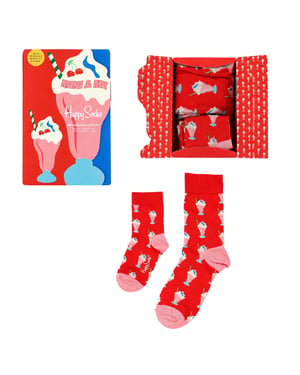 Happy Socks 2er-Pack Rotes Mini & Me Milkshake Geschenkset