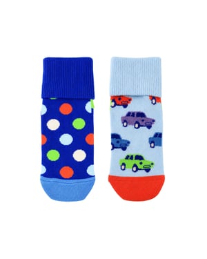 Happy Socks 2er-Pack Blaue Auto Antirutsch