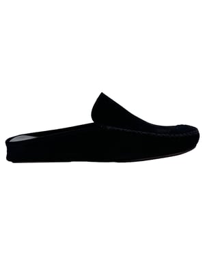 Manolo Blahnik Crawford Hausschuhe aus schwarzem Wildleder