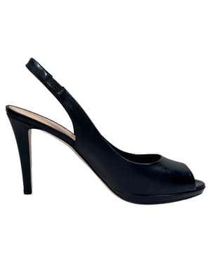 Sergio Rossi Peep-Toe Slingback-Pumps aus schwarzem Leder
