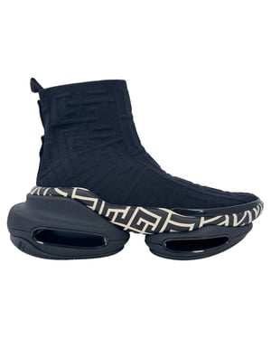 Balmain B-Bold High-Top-Sneaker aus schwarzem Polyester