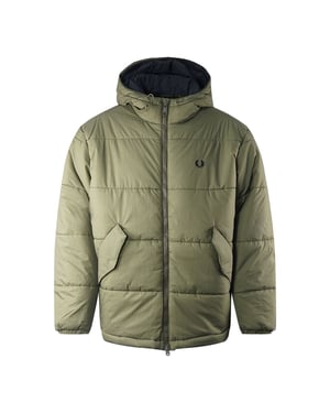 Fred Perrys grüne Primaloft-Jacke mit Kapuze