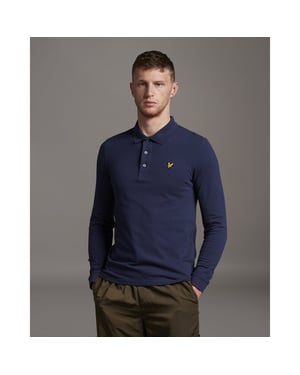 Lyle & Scott Langärmeliges Poloshirt in Navy