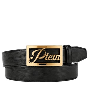 Plein Signature Log Leather Belt
