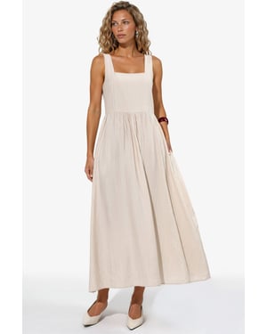 Kombinierbares Midi-Kleid mit quadratischem Kragen