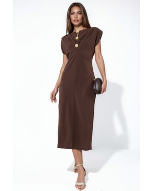 Slim Fit Midi-Kleid mit Zubehördetails