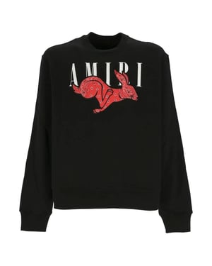 Amiri Cny Rabbit Logo Schwarzes Sweatshirt