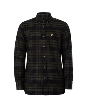 Lyle & Scott Langarm-Flanellhemd mit Bergmoosgrün-Karomuster