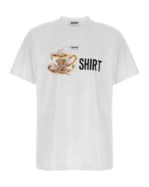 Moschino Weißes Baumwoll-T-Shirt