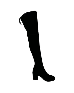 Stuart Weitzman Tieland Overknee-Stiefel aus schwarzem Wildleder