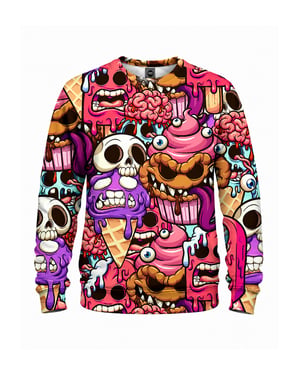 Unisex-Sweatshirt „Zombie-Eiscreme“ Mr. Gugu & Miss GO mit Allover-Print