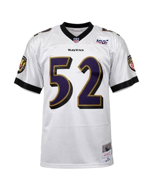 Mitchell & Ness NFL Baltimore Ravens #52 R.Lewis Platin Weißes Trikot
