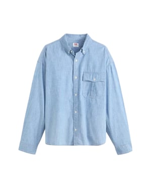 Levis - Hemd für Herren, kurz geschnitten, Chambray-Stoff (Chambray-Stoff)