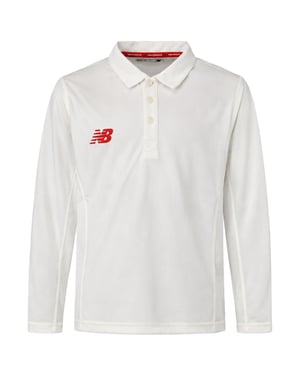 New Balance Logo Kinder Off-White Cricket Poloshirt