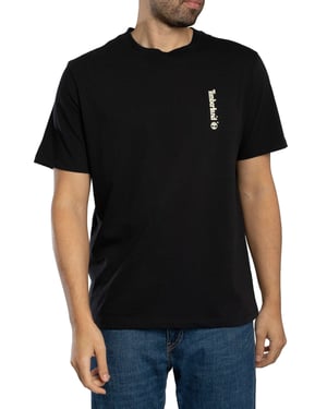 Timberland T-Shirt Mit Ovalem Logo Auf Der Rückseite, Schwarz