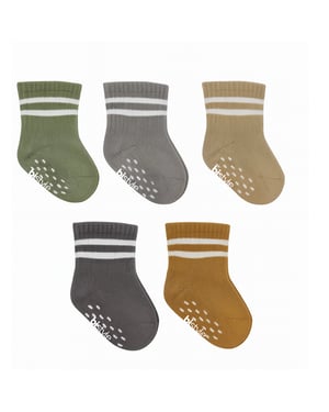 Bistyle Baby-Knöchelsocken mit rutschfester Sohle, 5 Paar | Anti-Rutsch-Socken für Neugeborene, Babys und Kleinkinder aus Bio-Baumwolle | Knöchelsocken für Jungen und Mädchen