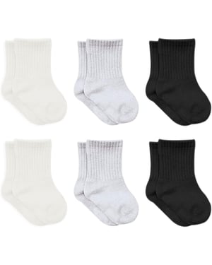 Bistyle Baby-Knöchelsocken mit rutschfester Sohle, 6 Paar | Socken aus Bio-Baumwolle für Neugeborene, Babys und Kleinkinder | Knöchelsocken für Jungen und Mädchen