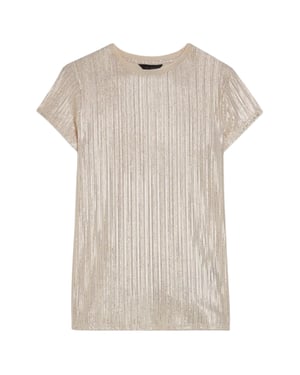 Ted Baker Katrino Metallic Kurzarm-t-shirt In Gold Mit Rundhalsausschnitt